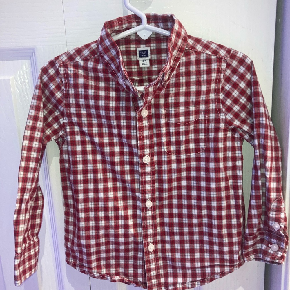 Plaid Red Button Down